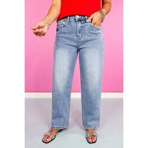 Vervet Barrel Jeans Light Wash Front Seam Size 27